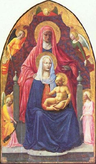 MASOLINO da Panicale Madonna and Child, Saint Anne and the Angels Germany oil painting art